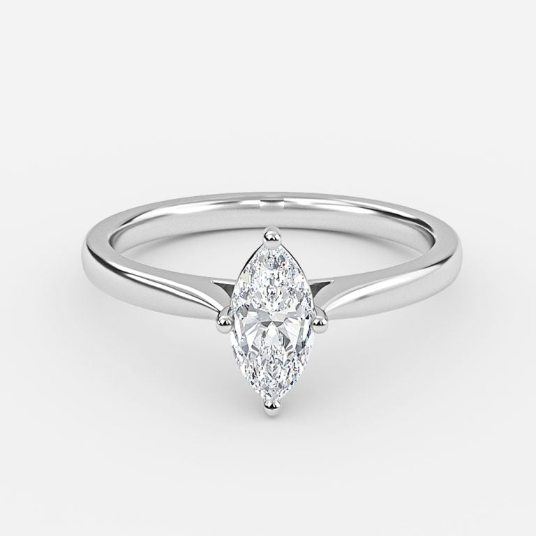 Simone Plain Marquise Solitaire Moissanite Engagement Ring