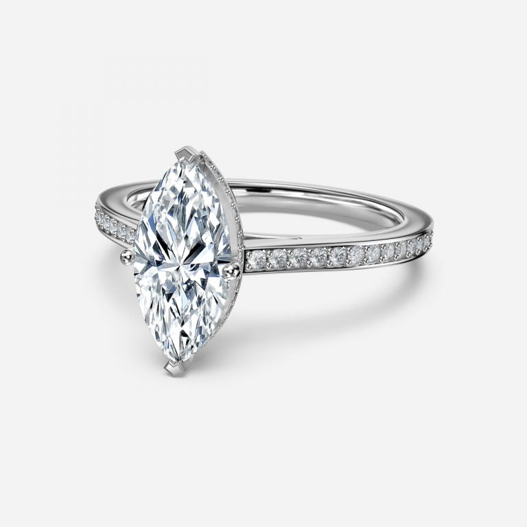 Inez Marquise Hidden Halo Moissanite Engagement Ring