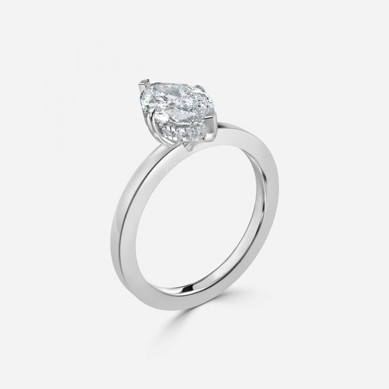 Edeline Marquise Hidden Halo Moissanite Engagement Ring