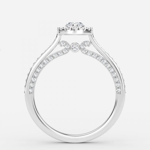 Clementine Marquise Halo Moissanite Engagement Ring