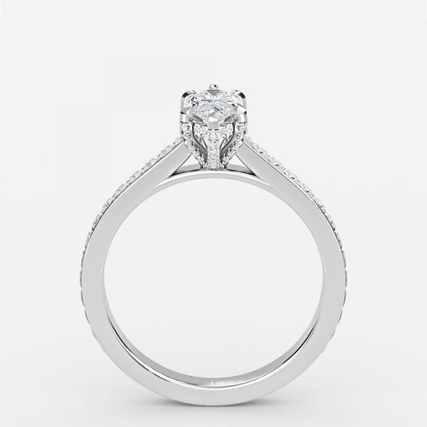 Marigold Marquise Hidden Halo Moissanite Engagement Ring