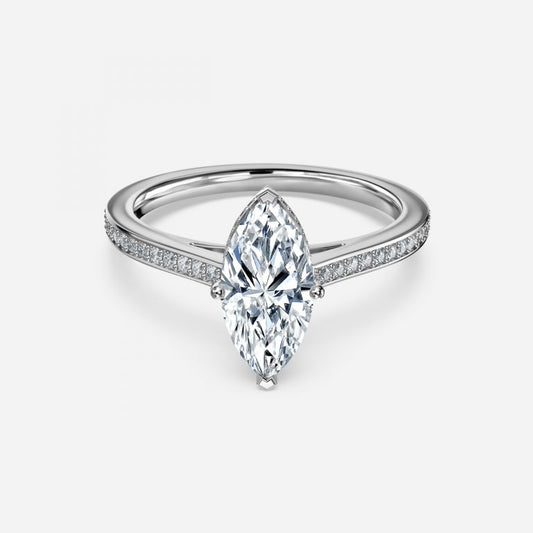 Inez Marquise Hidden Halo Moissanite Engagement Ring