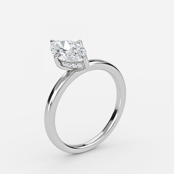 Idra Marquise Hidden Halo Moissanite Engagement Ring