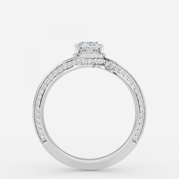 Bellatrix Marquise Hidden Halo Moissanite Engagement Ring