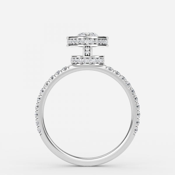 Kassia Marquise Halo Moissanite Engagement Ring