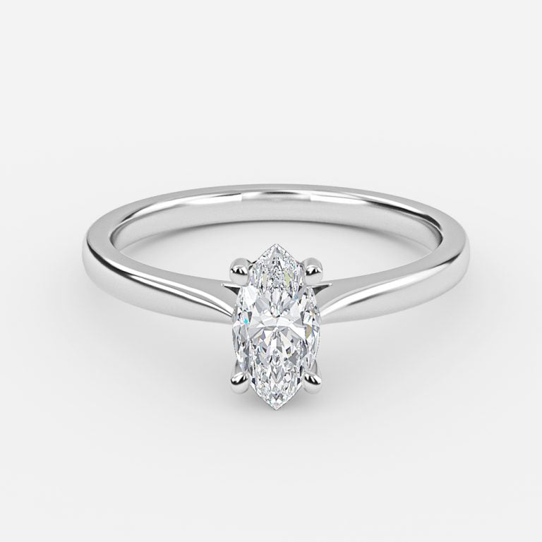 Peony Marquise Solitaire Moissanite Engagement Ring