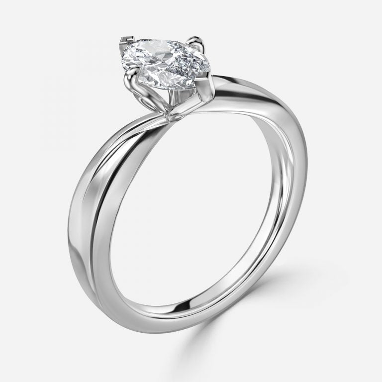 Noelle Marquise Solitaire Moissanite Engagement Ring