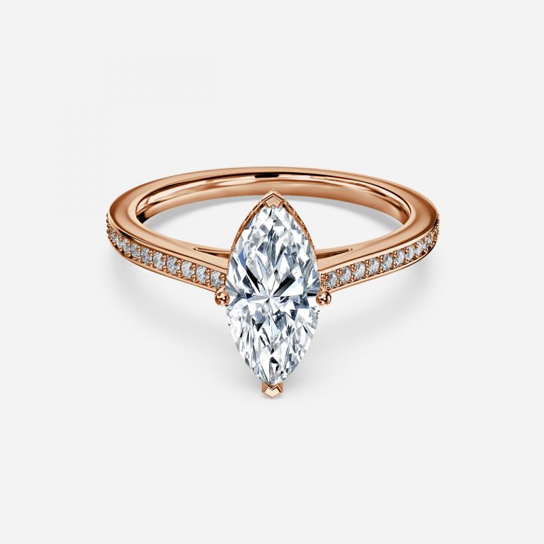 Inez Marquise Hidden Halo Moissanite Engagement Ring