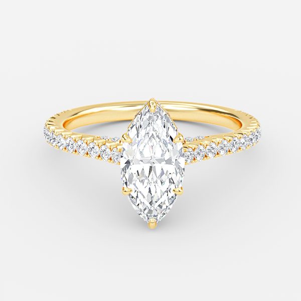 Devi Marquise Hidden Halo Moissanite Engagement Ring