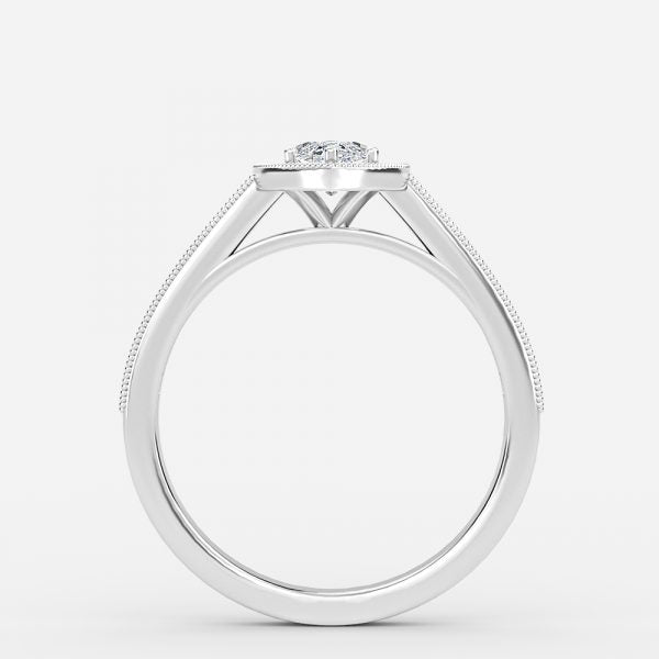 Haven Marquise Halo Moissanite Engagement Ring