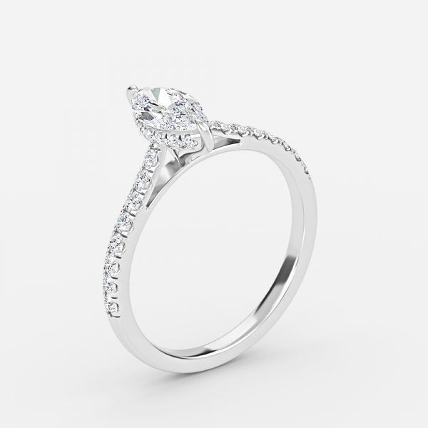 Zanna Marquise Hidden Halo Moissanite Engagement Ring