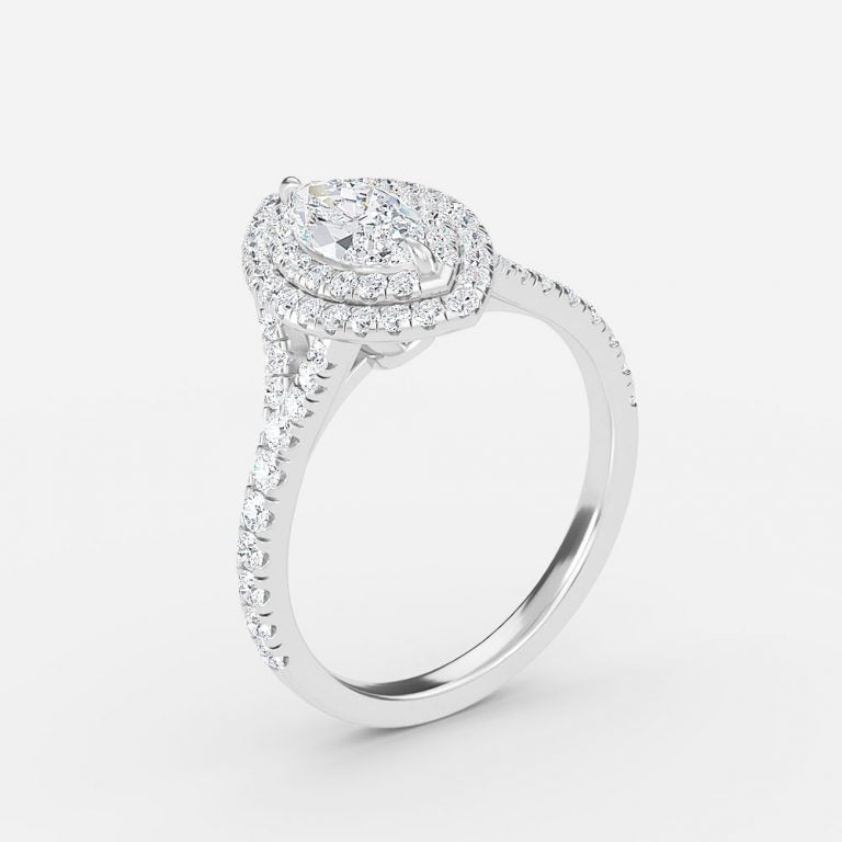 Afton Marquise Halo Moissanite Engagement Ring