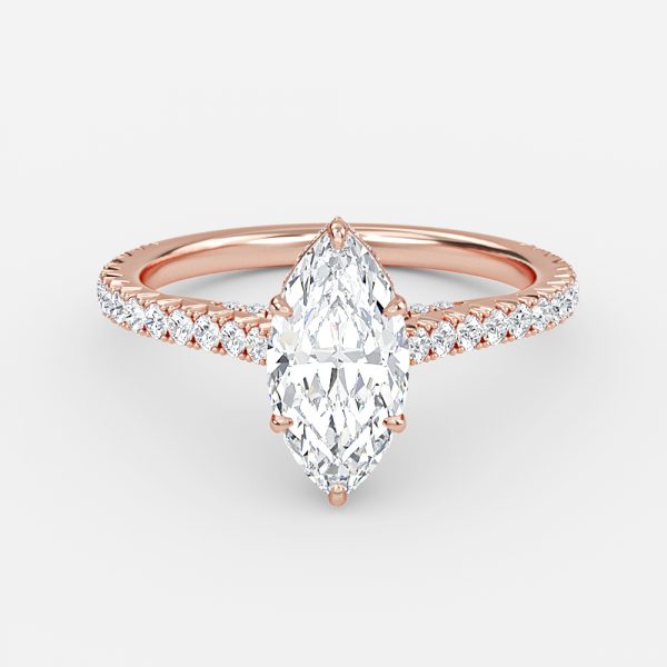 Devi Marquise Hidden Halo Moissanite Engagement Ring