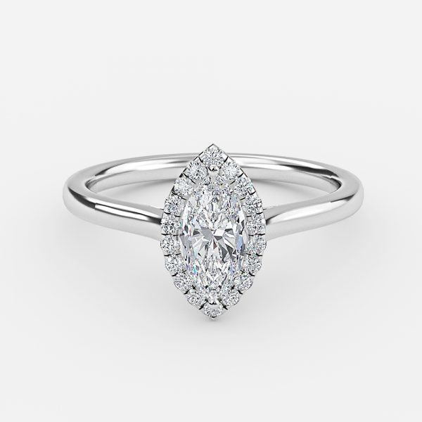 Louisa Marquise Halo Moissanite Engagement Ring