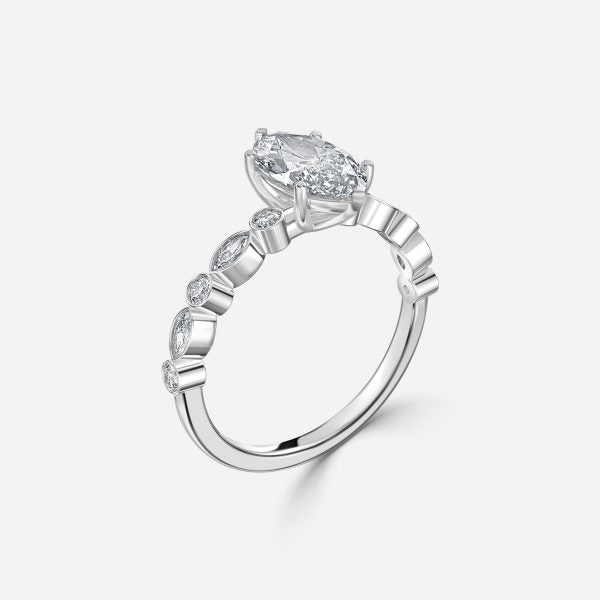 Pailin Marquise Unique Moissanite Engagement Ring