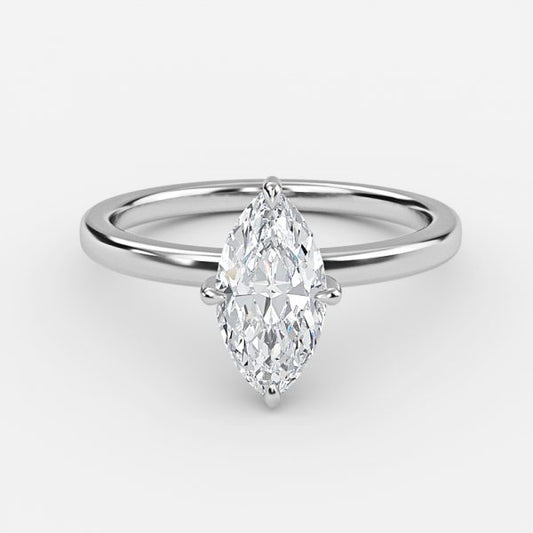 Idra Marquise Hidden Halo Moissanite Engagement Ring