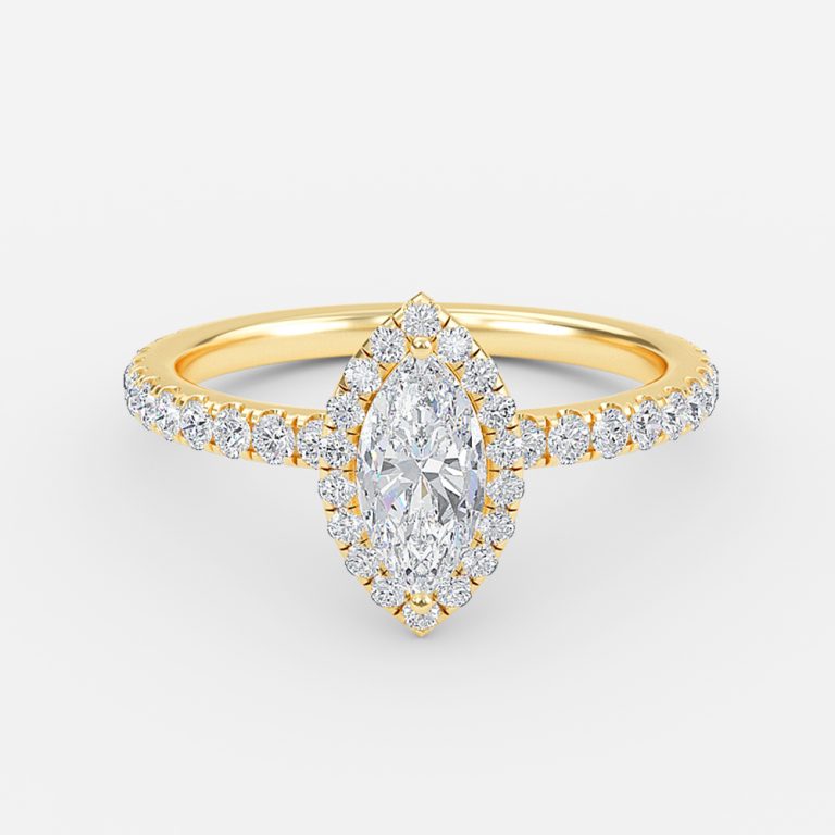 Lucia Marquise Halo Moissanite Engagement Ring