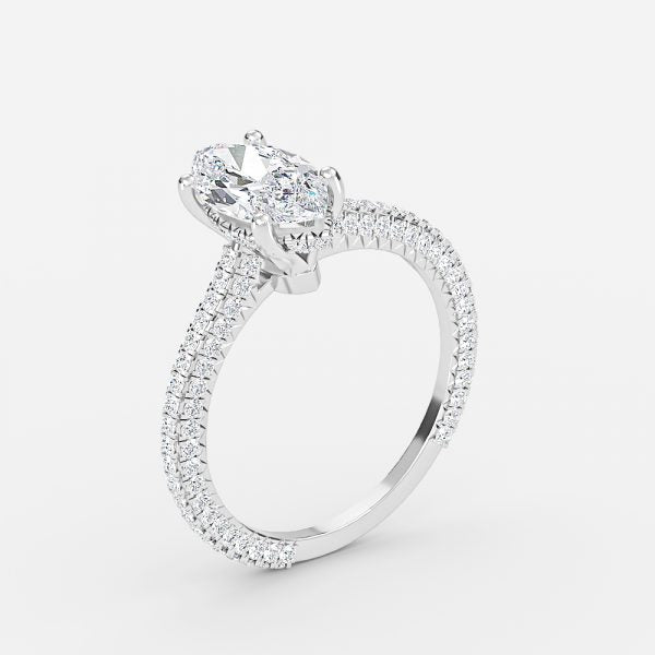 Kalaya Marquise Hidden Halo Moissanite Engagement Ring