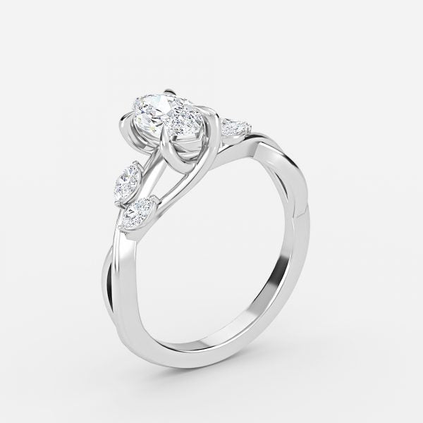 Calista Marquise Unique Moissanite Engagement Ring