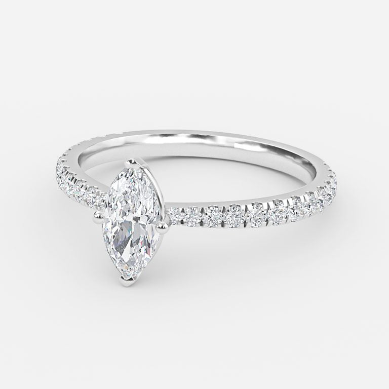 Eira Marquise Diamond Band Moissanite Engagement Ring