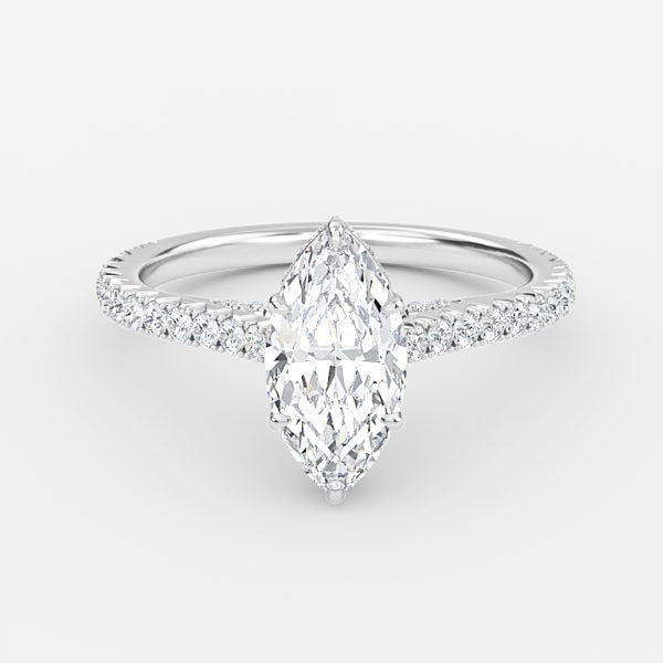 Devi Marquise Hidden Halo Moissanite Engagement Ring