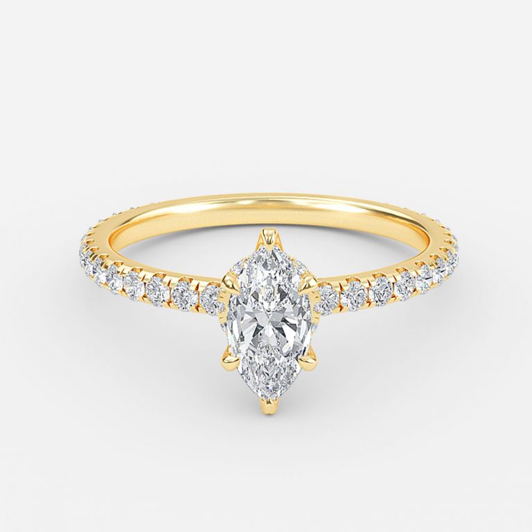 Astrid Marquise Hidden Halo Moissanite Engagement Ring