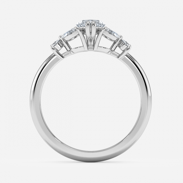 Zephyr Marquise Three Stone Moissanite Engagement Ring