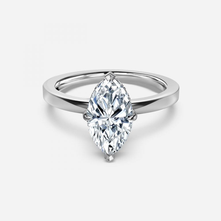 Edeline Marquise Hidden Halo Moissanite Engagement Ring