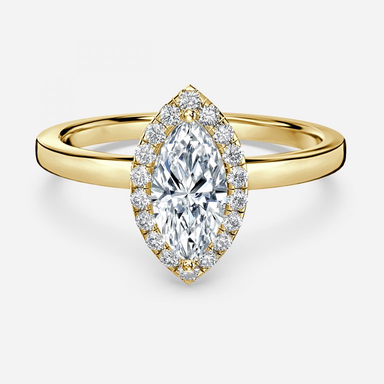 Katya Marquise Halo Moissanite Engagement Ring