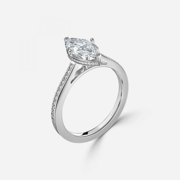 Inez Marquise Hidden Halo Moissanite Engagement Ring