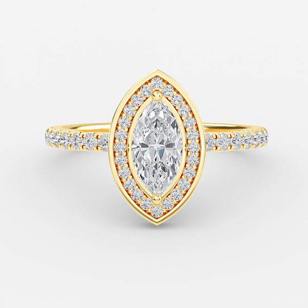 Kassia Marquise Halo Moissanite Engagement Ring