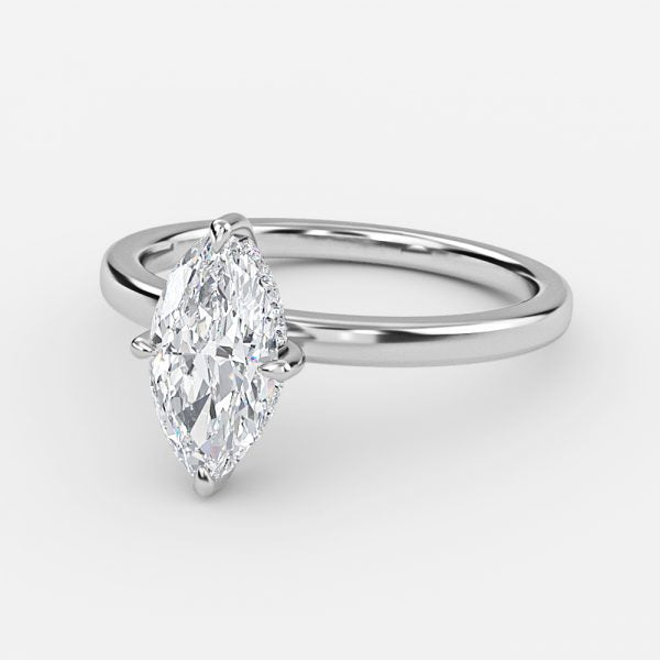 Idra Marquise Hidden Halo Moissanite Engagement Ring