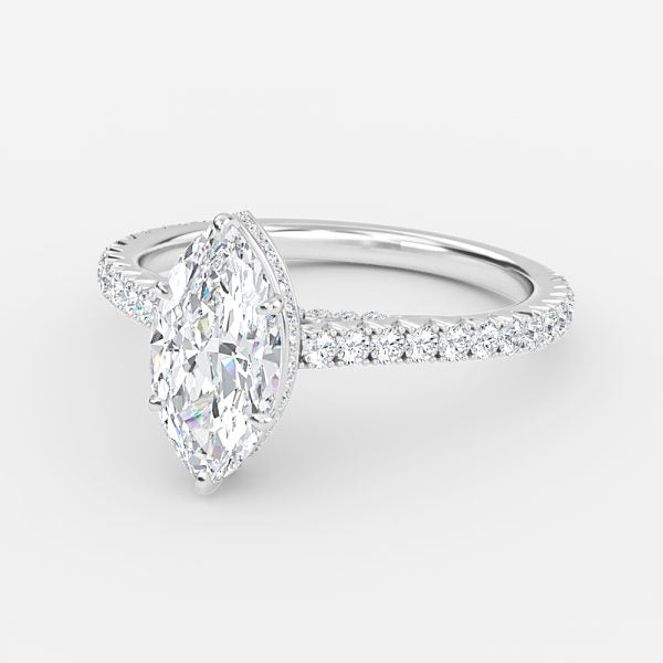 Devi Marquise Hidden Halo Moissanite Engagement Ring