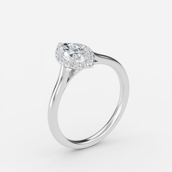 Louisa Marquise Halo Moissanite Engagement Ring