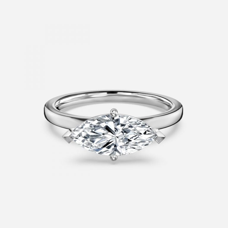 Evora Marquise Solitaire Moissanite Engagement Ring