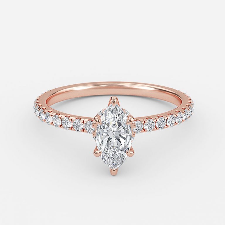 Astrid Marquise Hidden Halo Moissanite Engagement Ring