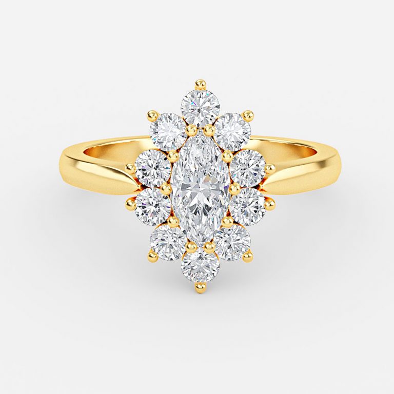 Vesper Marquise Cluster Moissanite Engagement Ring