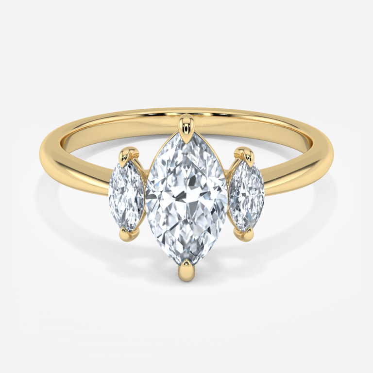 Saskia Marquise Three Stone Moissanite Engagement Ring