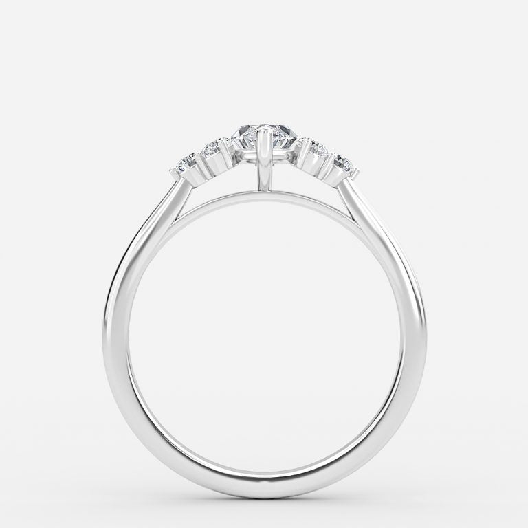 Aviva Marquise Cluster Moissanite Engagement Ring