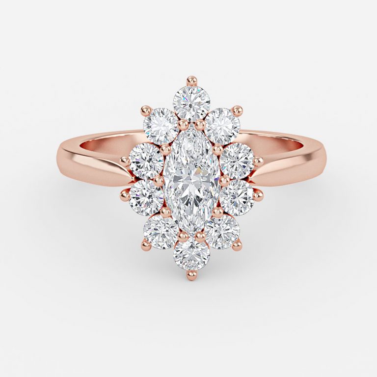 Vesper Marquise Cluster Moissanite Engagement Ring