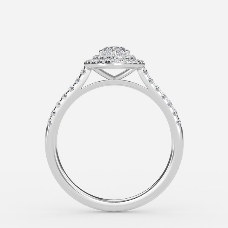 Linnea Marquise Halo Moissanite Engagement Ring