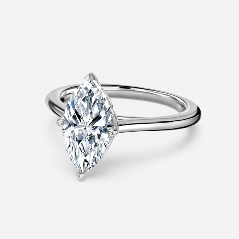 Lyla Marquise Solitaire Moissanite Engagement Ring