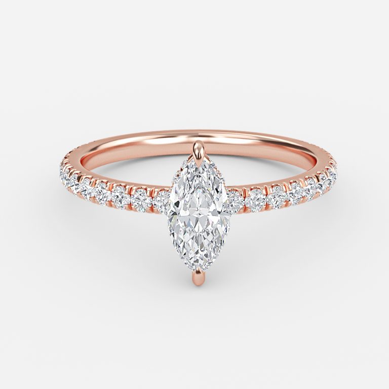 Siobhan Marquise Hidden Halo Moissanite Engagement Ring