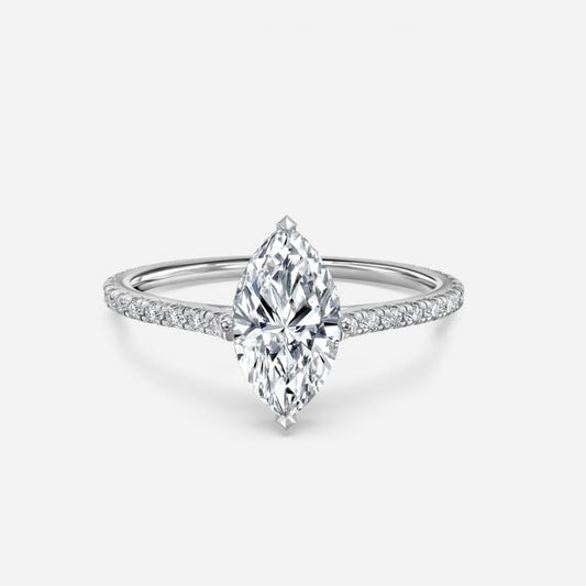 Tamsin Marquise Hidden Halo Moissanite Engagement Ring