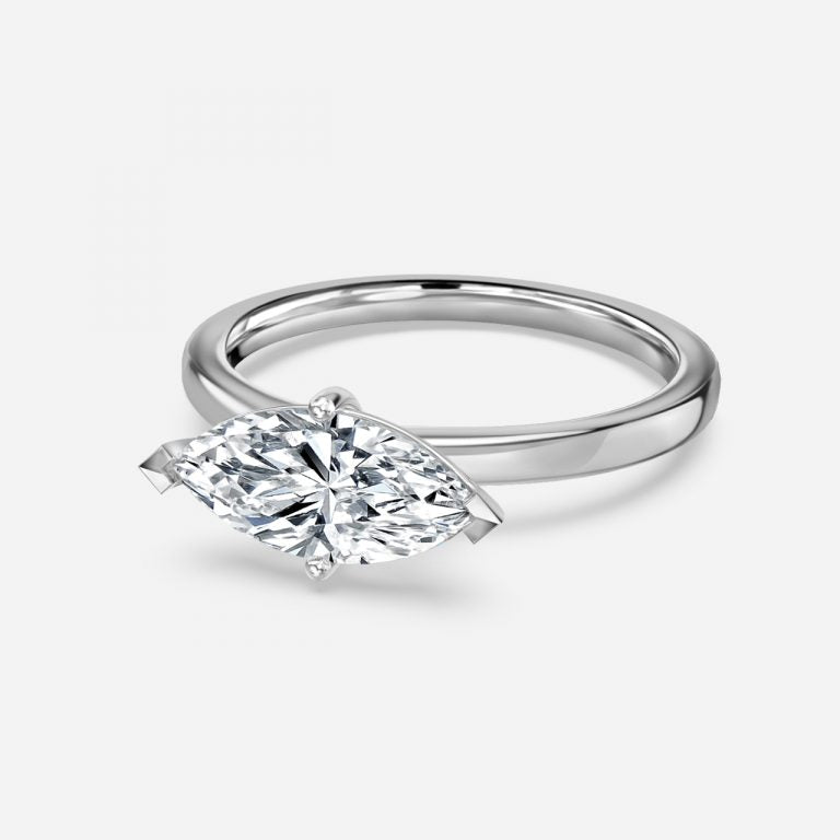 Evora Marquise Solitaire Moissanite Engagement Ring