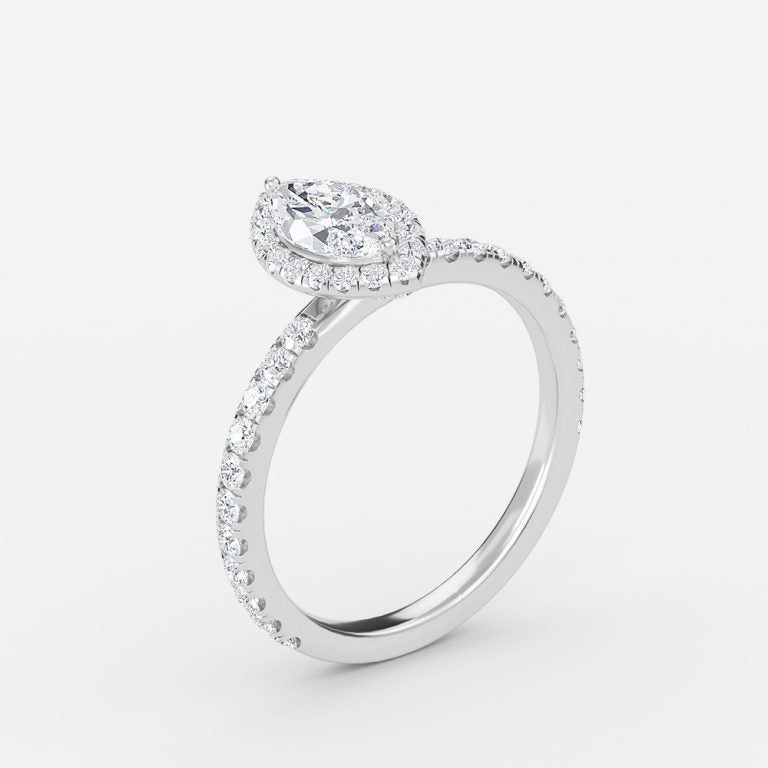 Lucia Marquise Halo Moissanite Engagement Ring