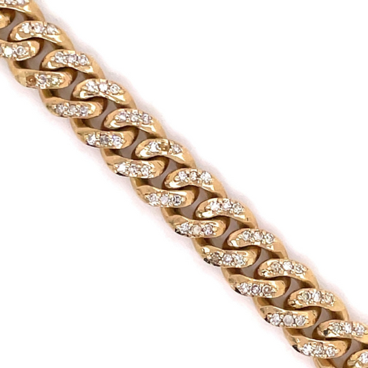 Iced Out Moissanite Cuban Link Bracelet