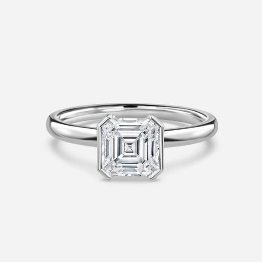 Briar Asscher Bezel Moissanite Engagement Ring