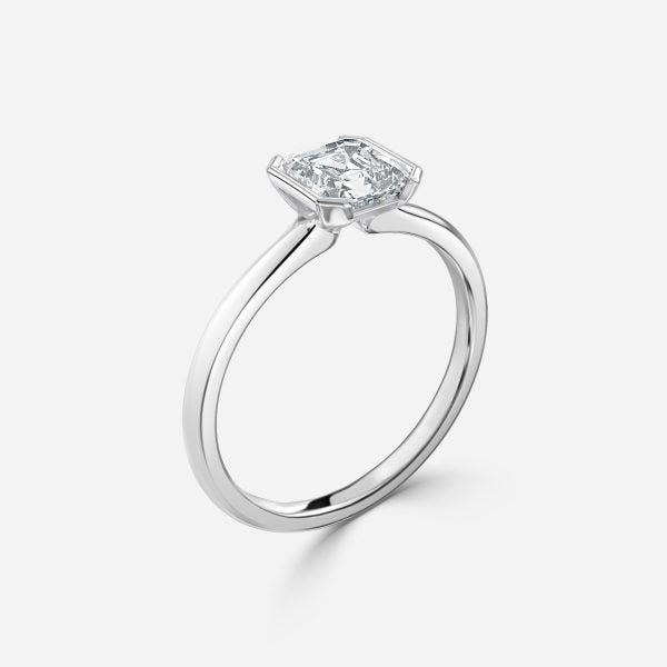 Briar Asscher Bezel Moissanite Engagement Ring