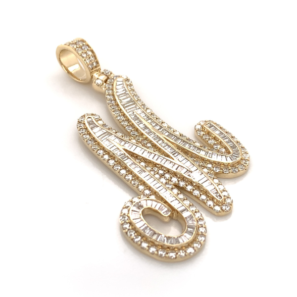 5.00 CT Moissanite Iced Out Letter M Pendant